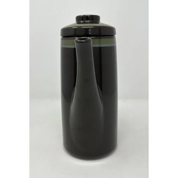 1970s MIKASA MAJORCA INTAGLIO COFFEE TEA POT w/LID 7501 Brown Stoneware Japan - Picture 4 of 12